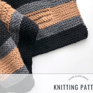 TUCKER Scarf Knitting PATTERN | Two Sizes | Father Son Pattern Duo | Mens Scarf | Youth Scarf | Fall + Winter Accessory | Beginner Scarf