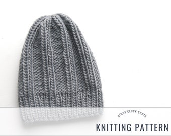 BELLAMY Beanie Hat Knitting PATTERN | Simple Knit | Knit Hat | Two Sizes Included | Fall + Winter Accessory