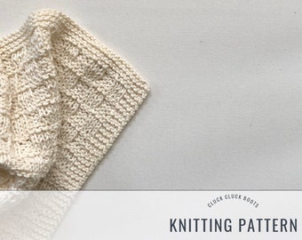 KNOX Washcloth / Dishcloth Knitting PATTERN | Kitchen Cloth | Knit Dish Cloth | Kitchen Linen | Home Decor