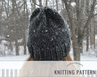 BRILEY Hat Knitting PATTERN | Slouchy Beanie | Chunky Knit | Cozy Knit | Fall + Winter Accessory