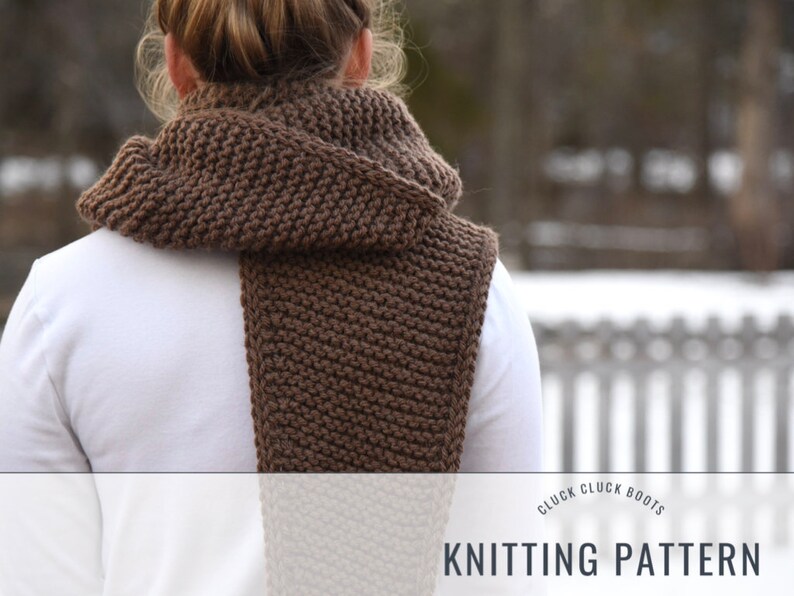 HAZEL Chunky Scarf Knitting PATTERN Knit Scarf Chunky Knit Scarf Long ...