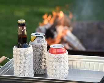 DOCKSIDE Can Sleeve | Knit Bottle Sleeve | Skinny Can Cozy | Free Shipping | Choice of 3 Colors