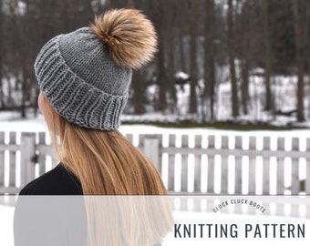 FOSTER Chunky Brimmed Beanie Knitting PATTERN | Hat Pattern | Quick Knit | Fall + Winter Accessory | Beanie Pattern | Unisex Hat