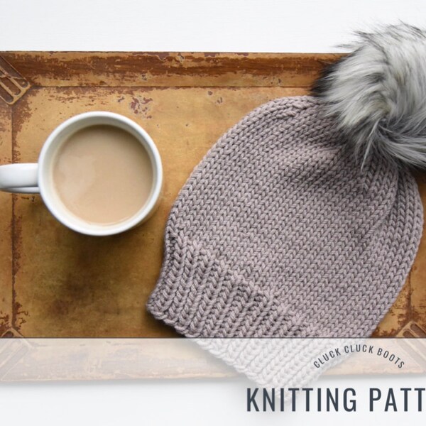 KATE Slouchy Beanie Knitting PATTERN | Knit Hat | Cozy Knit | Fall + Winter Accessory | Knit Beanie