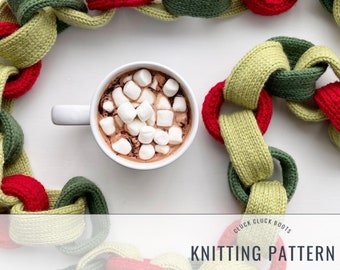 HO HO O's Garland Knitting PATTERN | Holiday Decor | Christmas Decor | Tree Garland