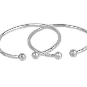 Ball .925 Sterling Silver West Indian Bangles pair - Etsy