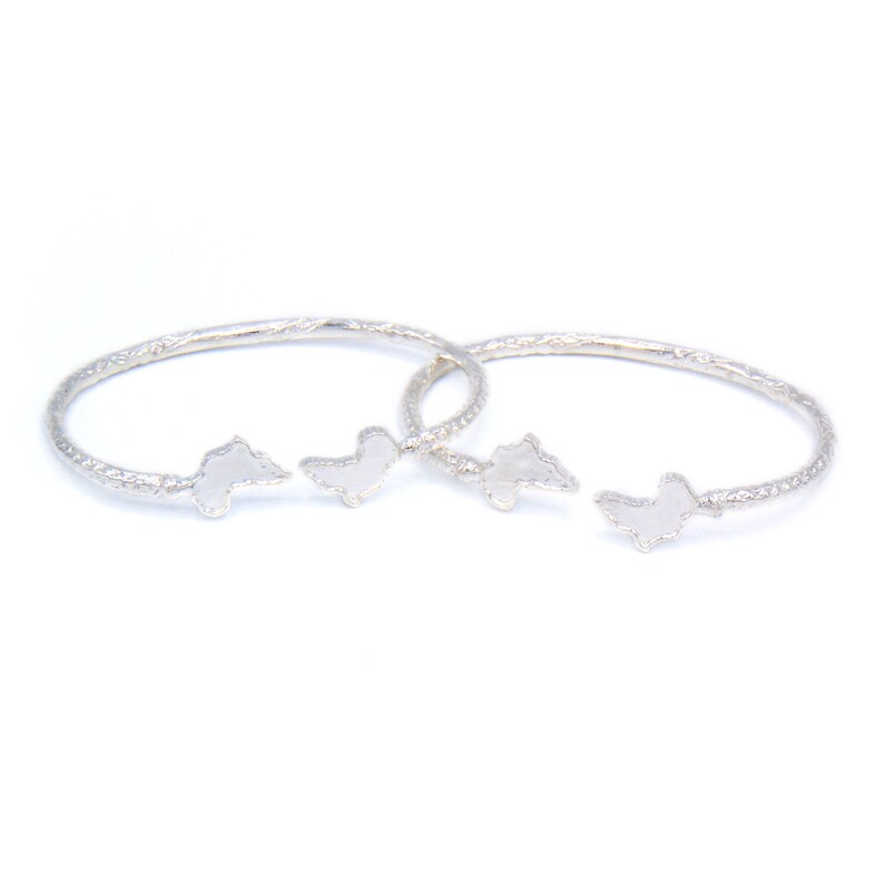 Africa Ends .925 Sterling Silver West Indian Bangles pair Etsy