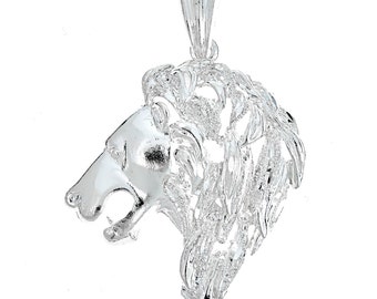 925 Sterling Silver Powerful Lion Pendant (13 grams)