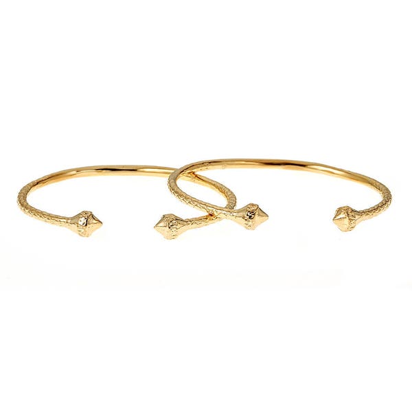 BABY Solid .925 Sterling Silver Ridged Belt West Indian Bangles Plated with 14K Gold, 18 grams, 1 pair