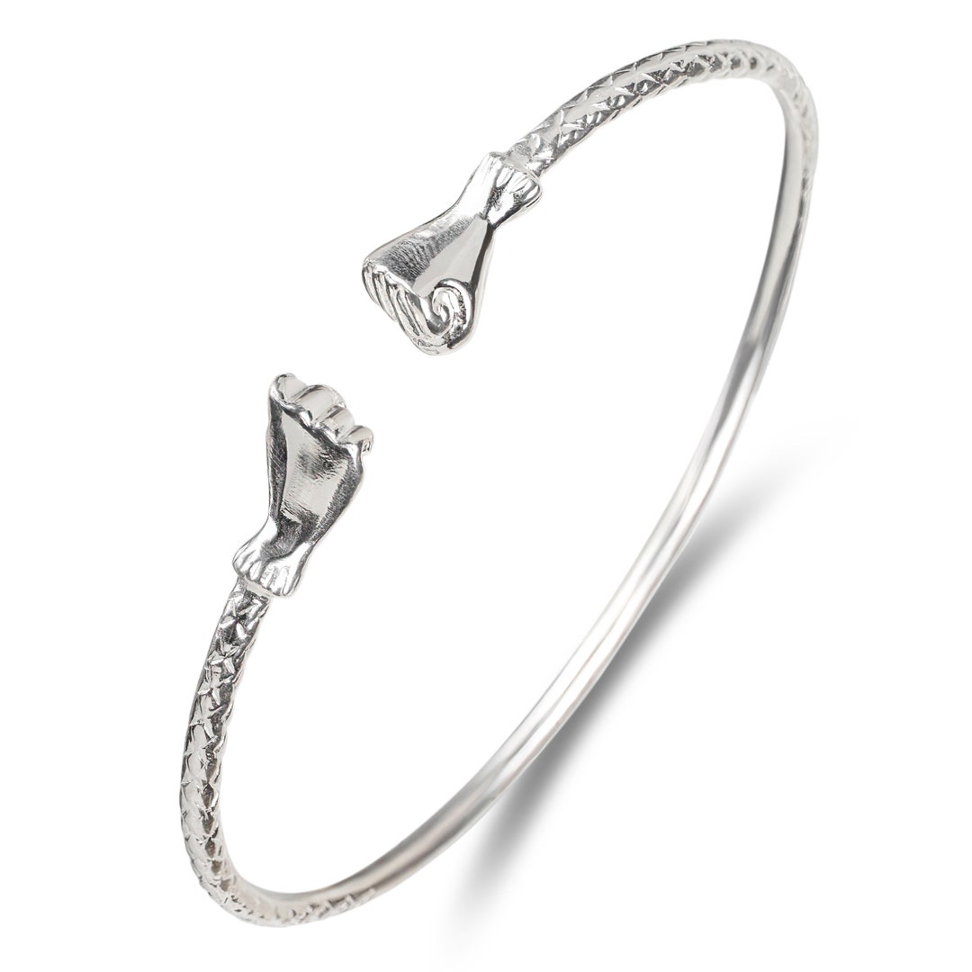 Solid .925 Sterling Silver West Indian Bangles Bangle Cuff Bracelet