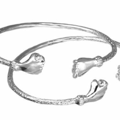 Fist .925 Sterling Silver West Indian Baby Bangles pair Made Etsy