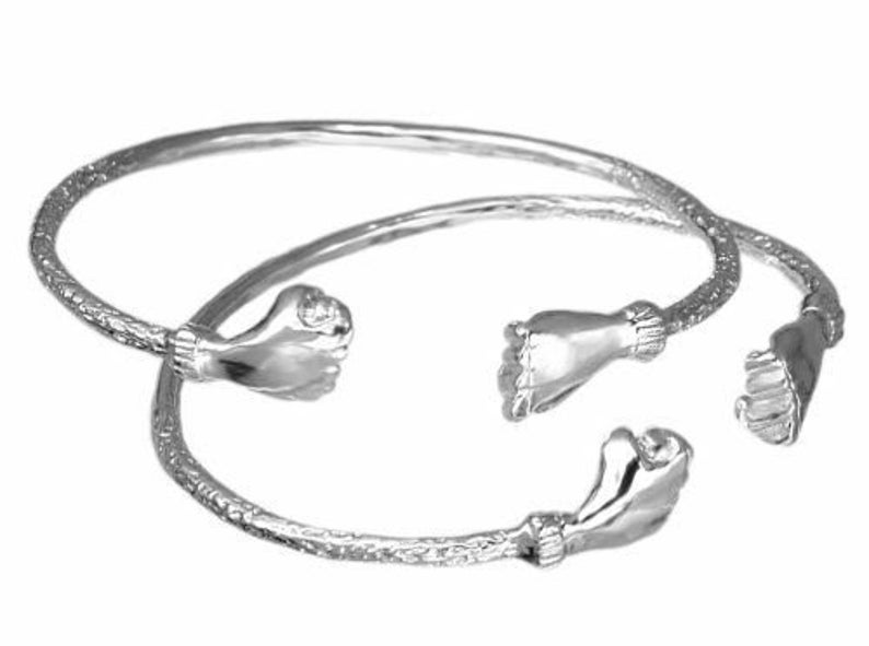 Fist .925 Sterling Silver West Indian Baby Bangles pair Made Etsy