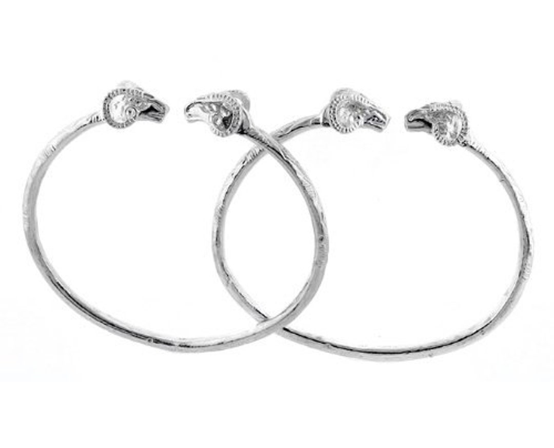 Better Jewelry Cocoa Pods .925 Sterling Silver West Indian Bangle, 1 Piece Sterling Silver / 8 / 3.5mm
