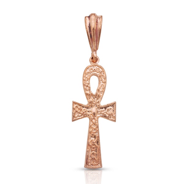 Real Pure Copper Etched Ankh Pendant, Key Of Life Ankh Pendant, Egyptian Jewelry