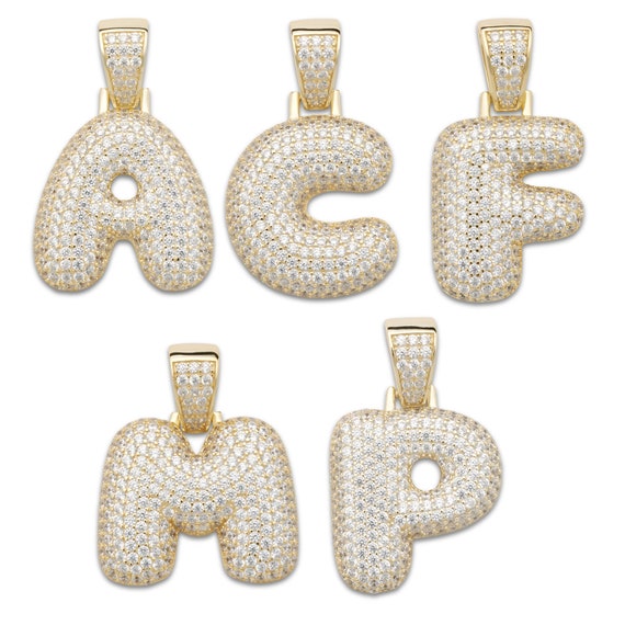 925 silver bubble outlet letter pendant