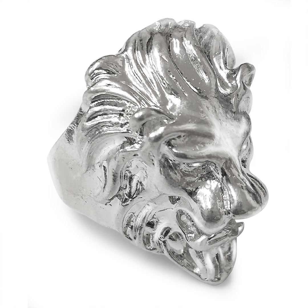 Silver lion sale ring for men