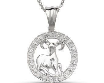 925 Sterling Silver Zodiac Sign Necklace / Pendant with Chain