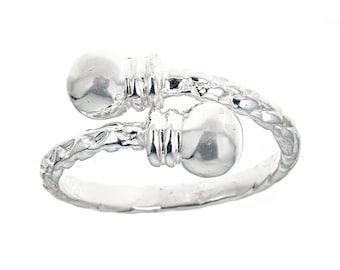 Double Halo Ends .925 Sterling Silver West Indian Style Ring