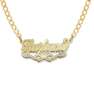 Butterfly Double Nameplate Necklace