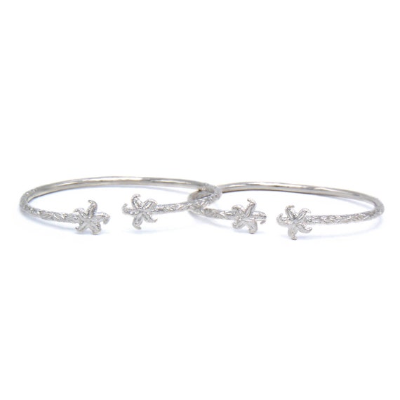 Made in USA NEW Tiny .925 Sterling Silver BABY Queen Nefertiti West Indian Bangles