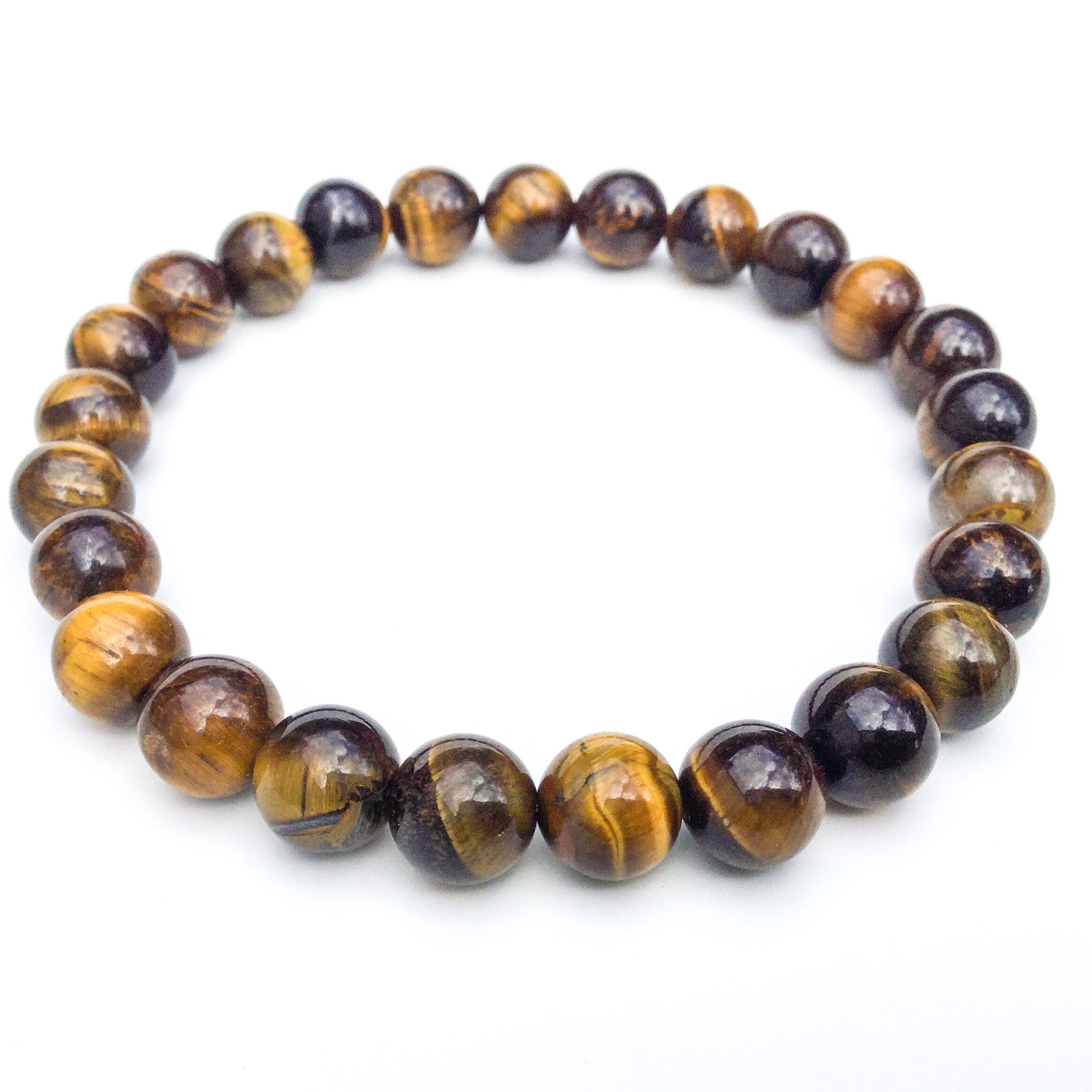 Tiger's eye bracelet 8 mm handmade with natural gemstone Etsy