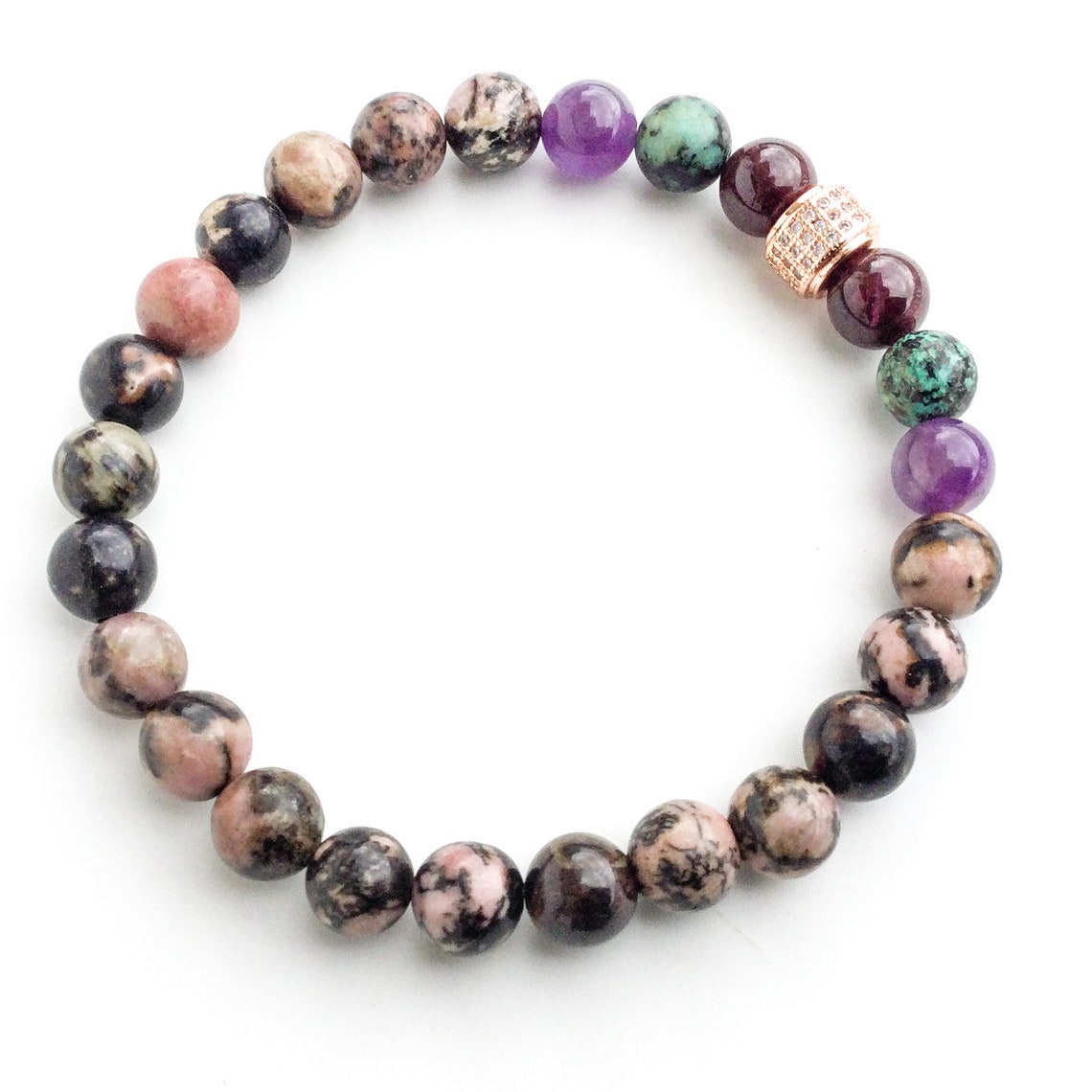 Healing beads bracelet handmade with natural gemstone beads Etsy