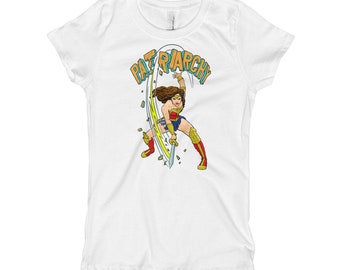 Wonder Woman Crushes the Patriarchy Girl's T-Shirt Girls sizes XS S M L XL