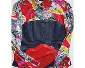 Vintage Kenzo jeans blouse corset from the 90s