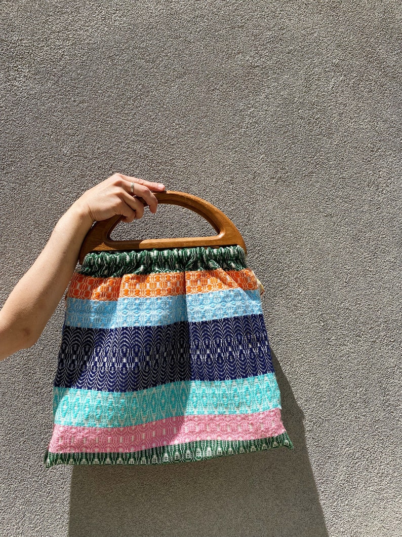 vintage tote, handbag knitted from the 70s image 1