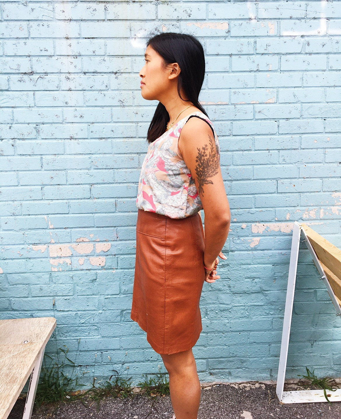Vintage 80s 100% Leather Fringe Skirt