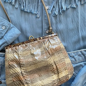 Vintage genuine leather and snake skin purse from the 80s
