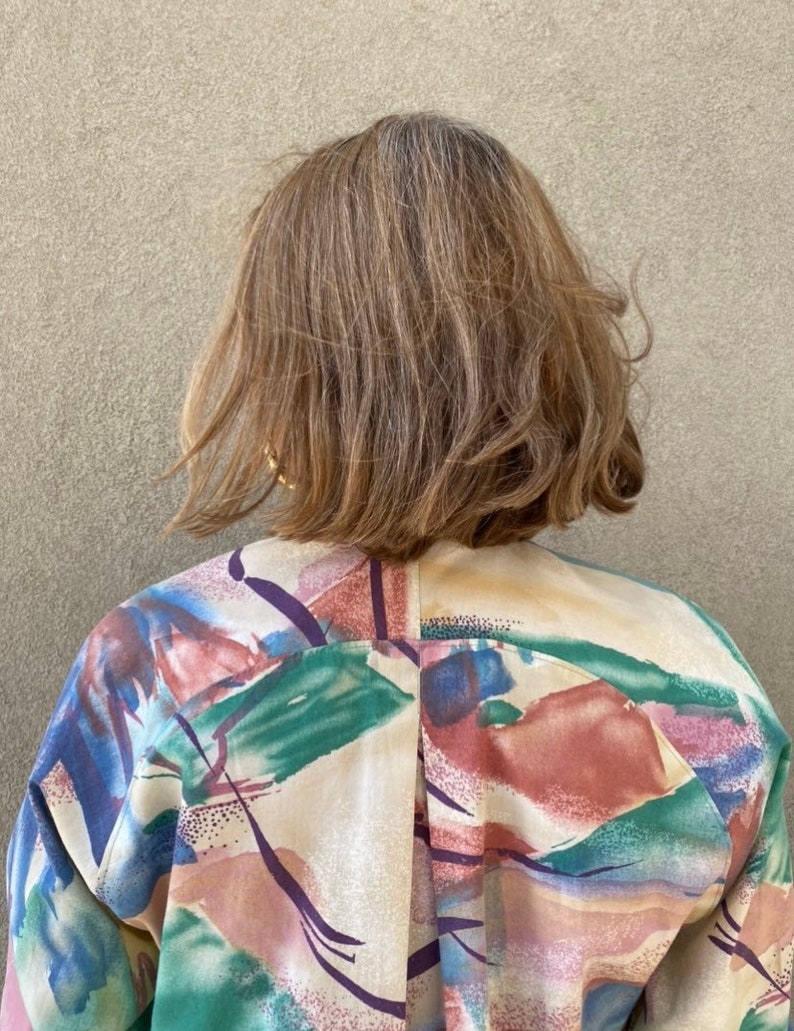 Vintage blouse, top for a gorgeous abstract print 90s image 2