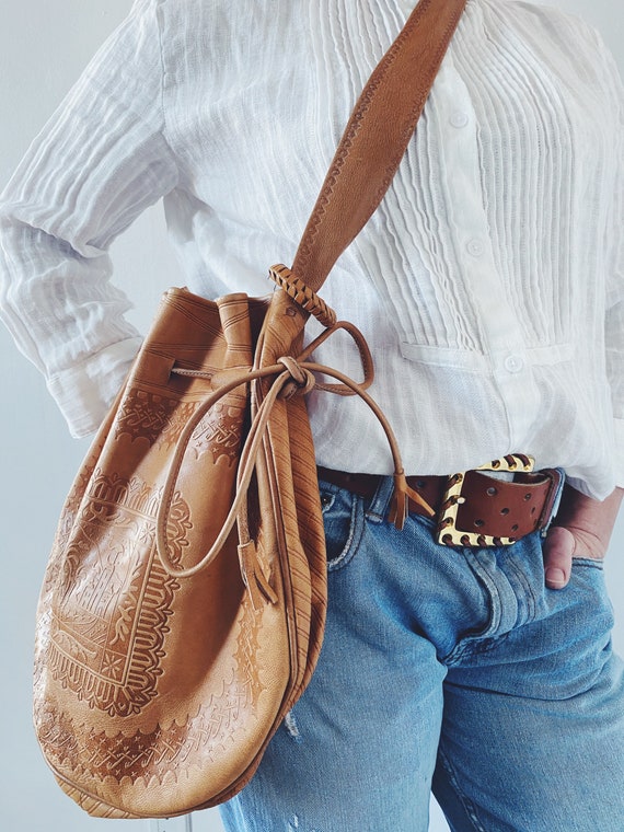 Vintage shoulder bag, purse,boho style 70s