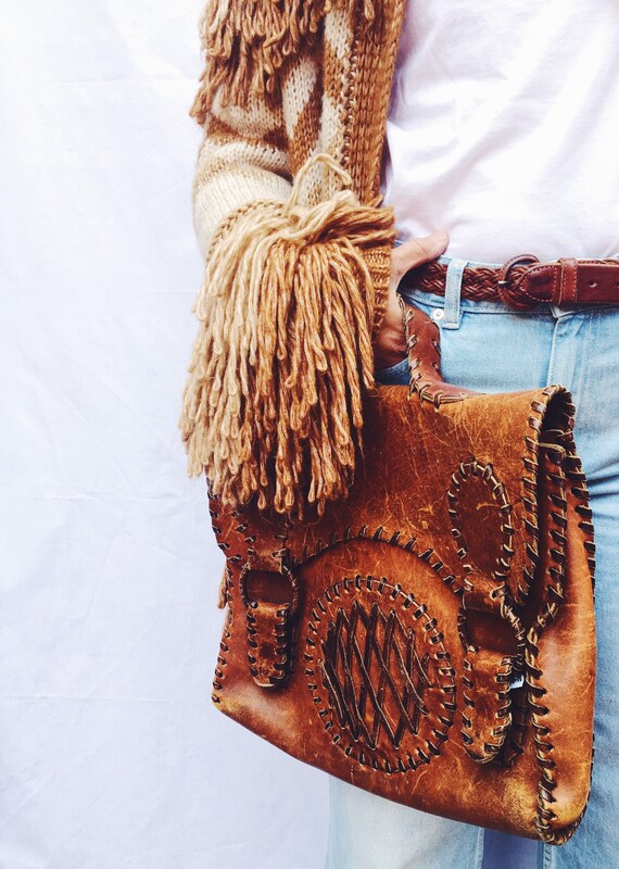 Vintage satchel, briefcase hand bag from the 70s