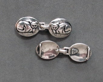 Sterling Silver Jewelry Clasp, Cat, Beading Supplies, Original Bracelet Findings, Jewelry Making, Hook and Eye, Made in USA, Kitty