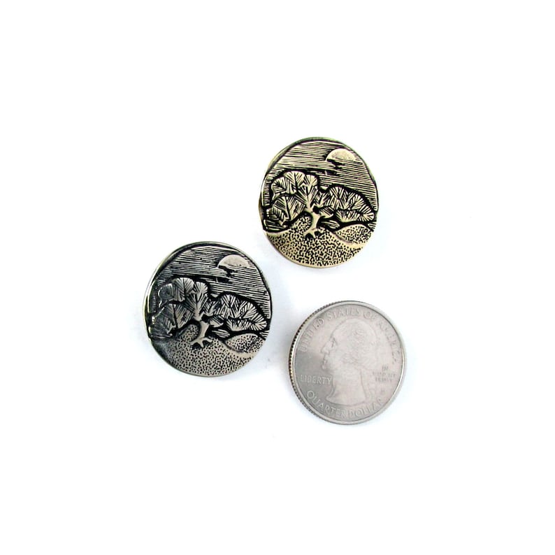 Pine Tree Buttons Pine Tree Moonlight Metal Shank Button, Jewelry Making, Sewing, 1 Inch ...