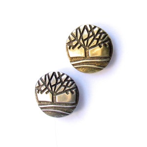 Winter Tree Design Shank Button, a stylized representation of a dormant tree during winter, 5/8 Inch, available in 3 different metal choices image 3