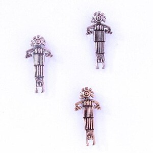 Petroglyph Figure No. 3 Button, with self shank, a small original metal interpretation of a rock art motif of the American Southwest.