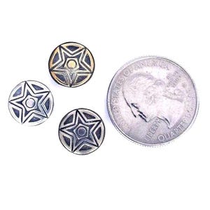 Star Motif Small Shank Button a contemporary adaptation of an early Medieval Anglo Saxon circular brooch design, an embellishment supply