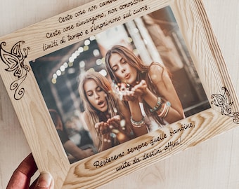 Best friend Gift Frame,  Photo Frame with dedication, Custom Engraved Frame, Birthday Gift,  Wooden Photo Frame