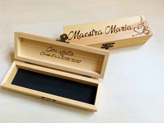 PERSONALISED Gift for Best School TEACHER Wooden Pen & Pencil Box Set Present PERSONALISED Gift for Best School TEACHER Wooden Pen & Pencil Box Set Present