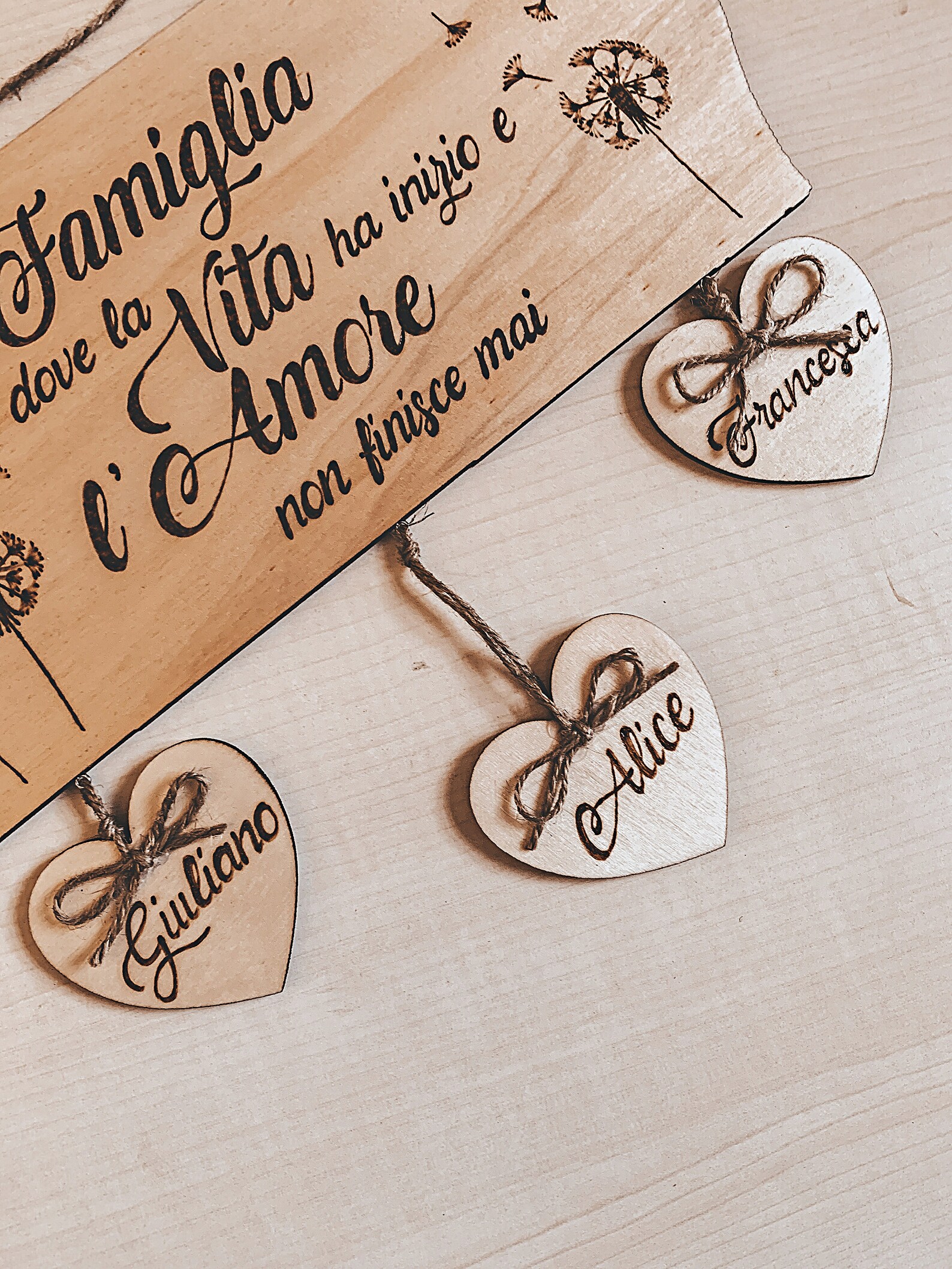 Targhetta Da Parete 'Casa è Dove Si Trova Il Cuore' In Legno Di Tiglio - 10x15 Cm - Foto 11