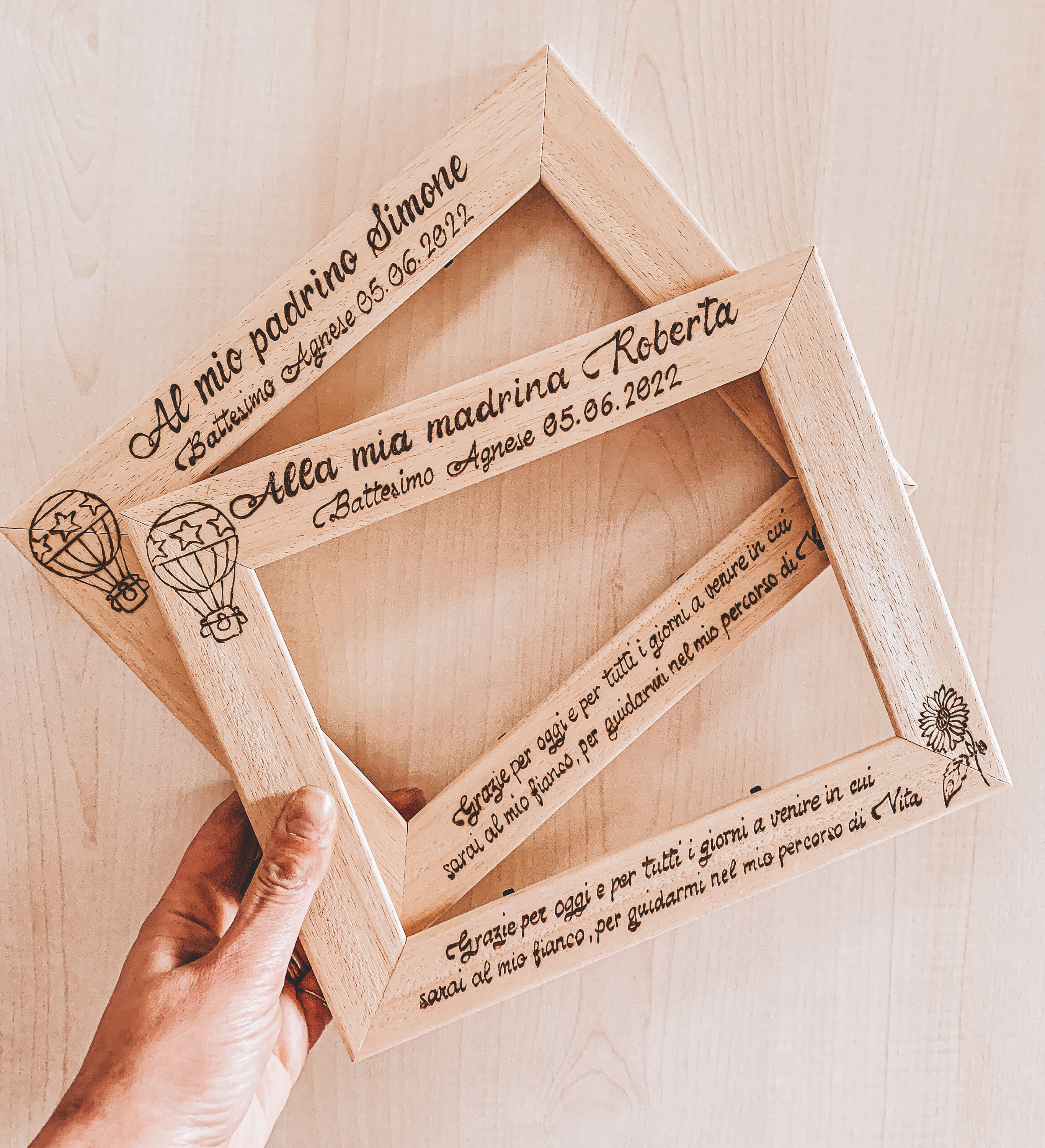 CUNGLIN Portacarte In Legno 4 Pezzi, Portacarte Portafoto In Legno Per Matrimoni, Banchetti E Feste, Portanumeri Da Tavolo In Faggio, Portamenu In Legno Per Ristoranti - 9