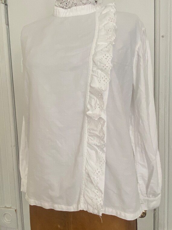 Dark In Love Victorian Ruffles Blouse White