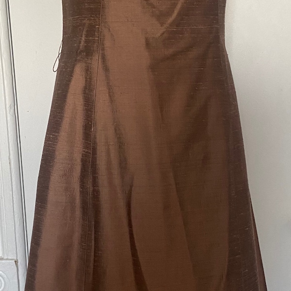 SILK Cocktail Evening Dress JENNY Yoo Collection Size 10 Small Medium Fitted A-Line Made in USA Vintage