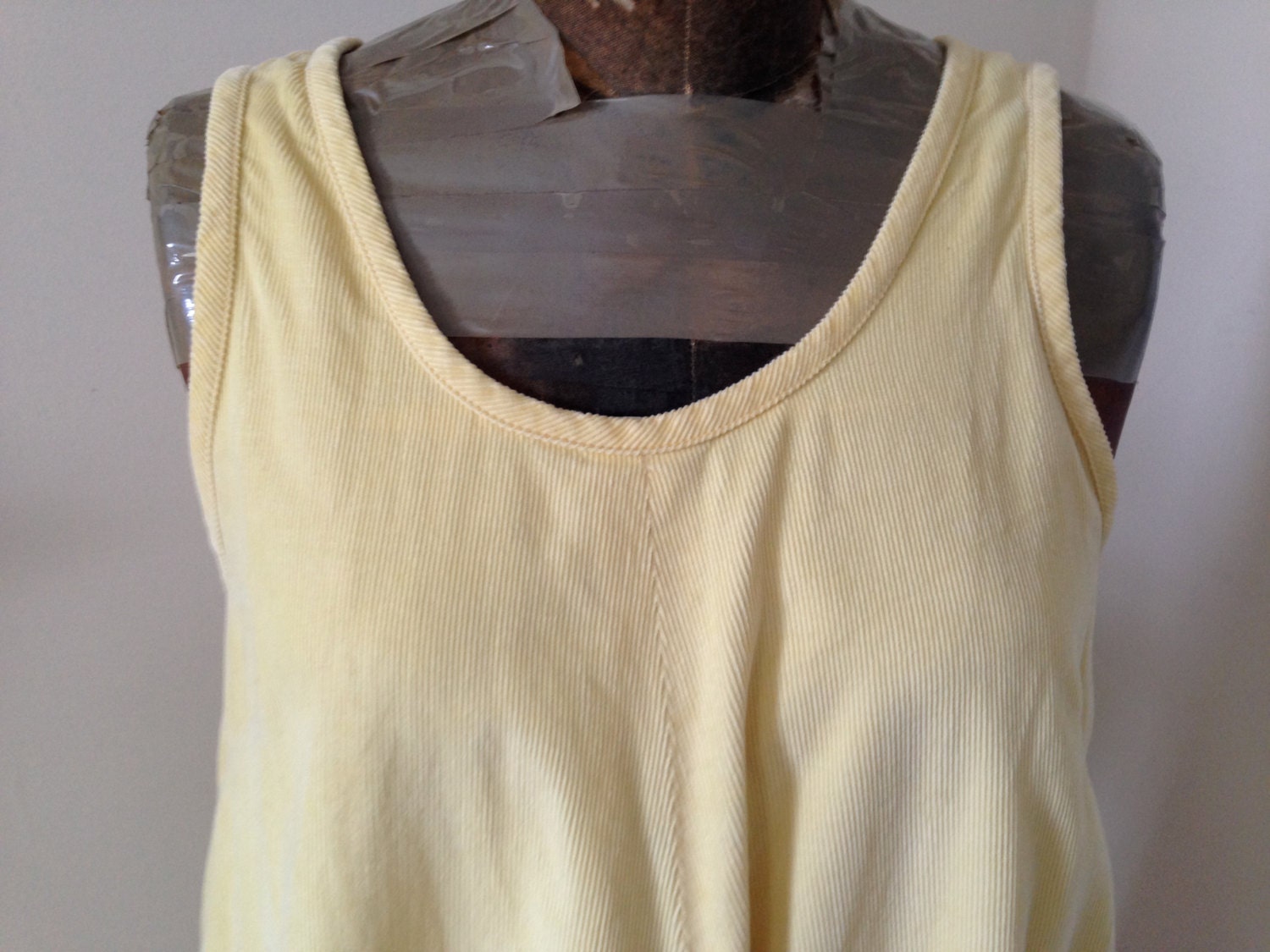 SWING DRESS Light Yellow Corduroy Summer Sleeveless Scoop Neck - Etsy