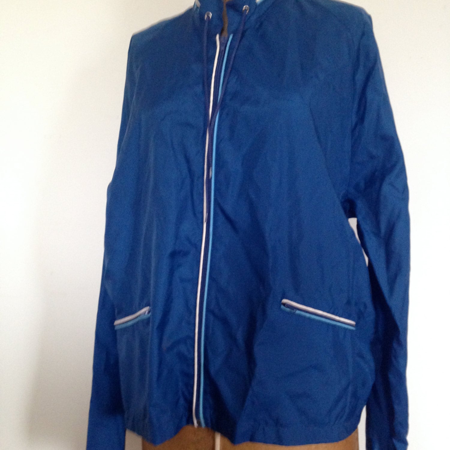 WINDBREAKER Blue GIMBELS New York City Cobalt Nylon Unisex | Etsy