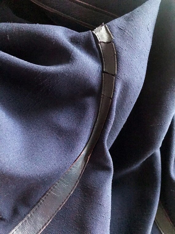 LILLI ANN 1960s Jacket Tunic Style Navy Blue Leat… - image 9