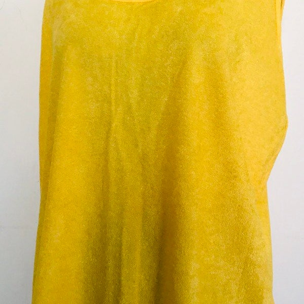 TANK Nili II Bright Yellow Oversized T-Shirt Top Made in USA Vintage 1980s Summer