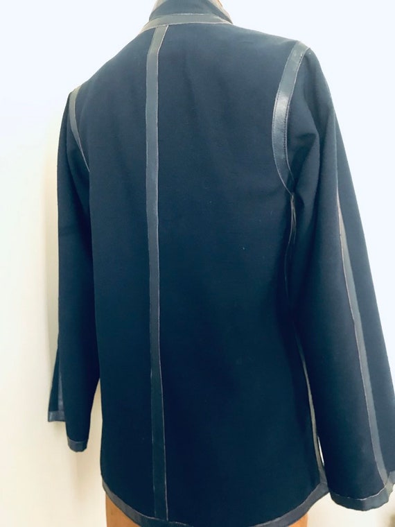 LILLI ANN 1960s Jacket Tunic Style Navy Blue Leat… - image 2